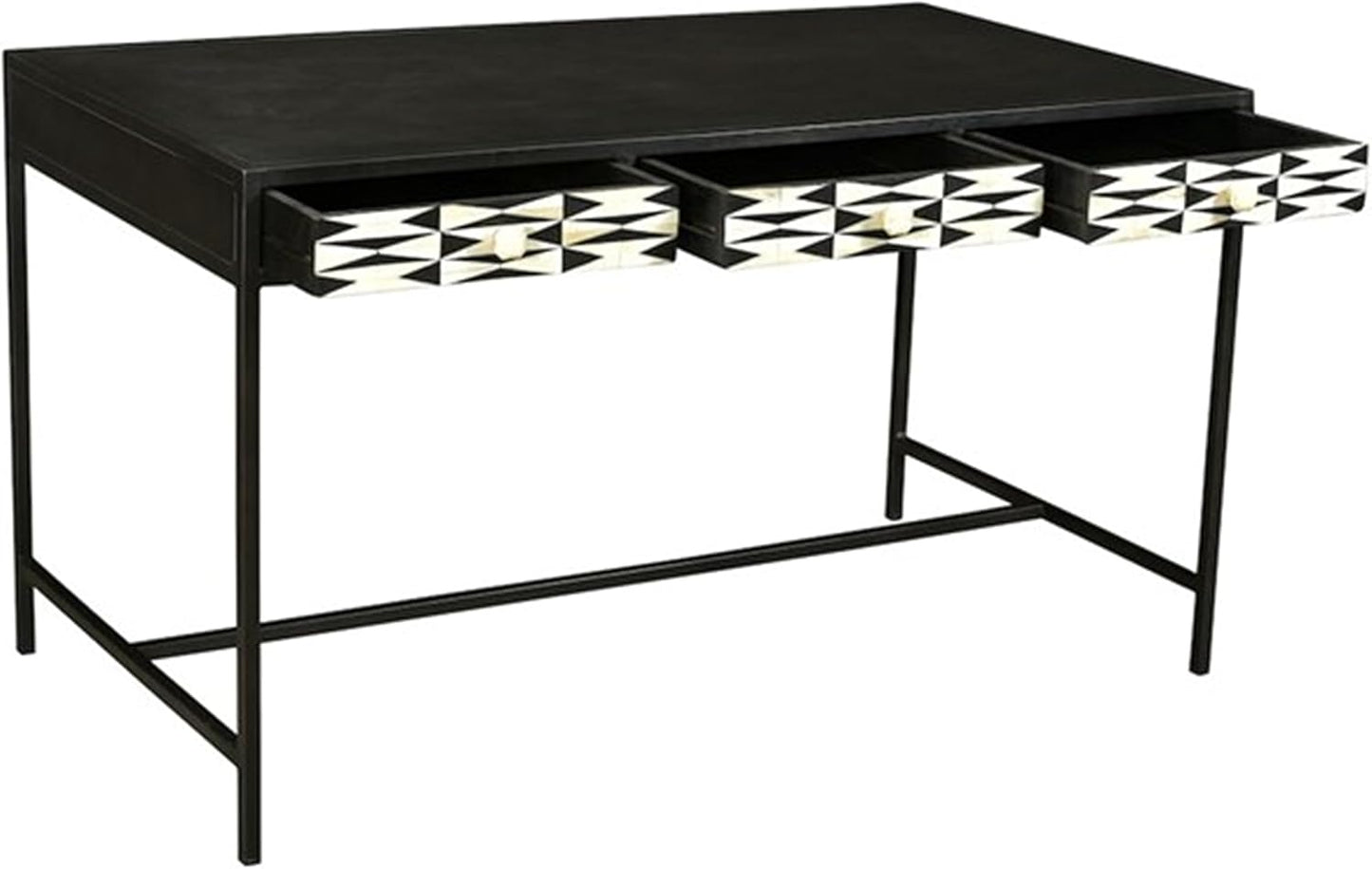 Handcrafted Bone Inlay Console Table Elegant Solid Wood Entryway Table with Intricate Design for Hallway, Living Room or Bedroom Décor