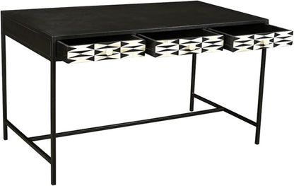 Handcrafted Bone Inlay Console Table Elegant Solid Wood Entryway Table with Intricate Design for Hallway, Living Room or Bedroom Décor