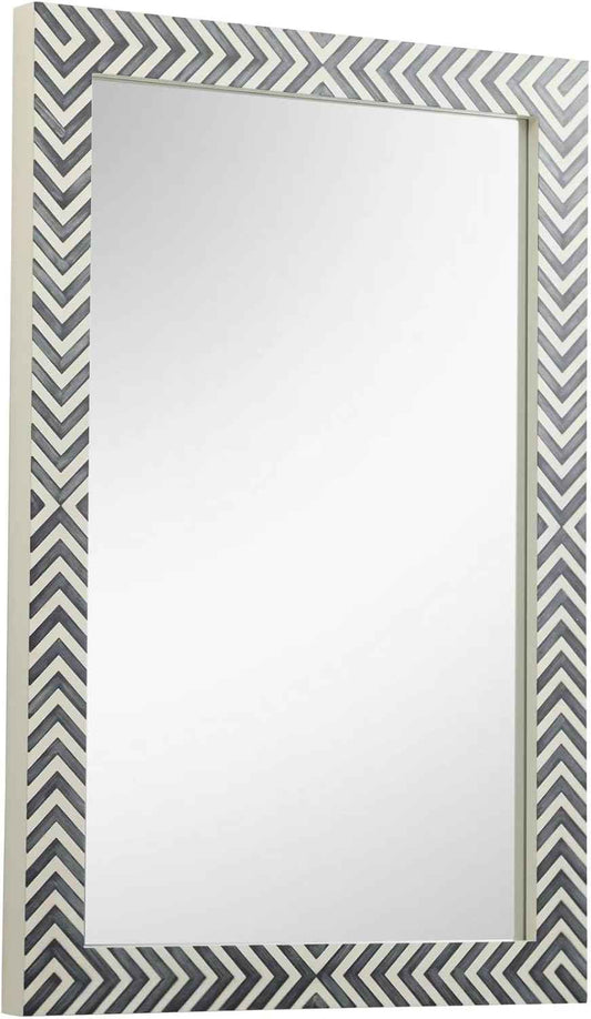 Decorative Bone Inlay Mirror Frame Artisan Handcrafted Wall Mirror for Elegant Home Décor Stylish Bohemian & Vintage Accent for Bedroom, Living Room, Entryway or Frame with Intricate Floral Design