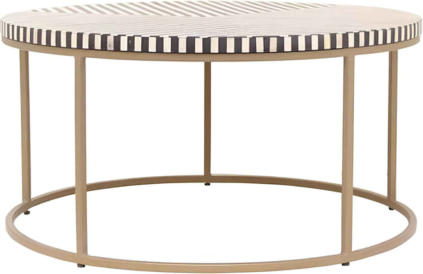 Bone Inlay Coffee Table Handcrafted Accent Furniture with Intricate Design Stylish Centerpiece for Living Room, Lounge, or Office Décor