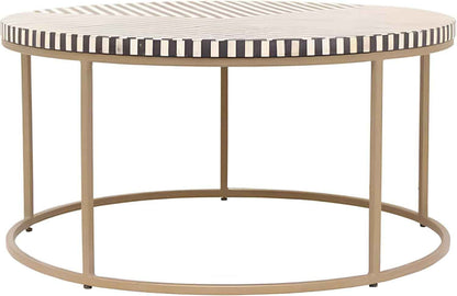 Bone Inlay Coffee Table Handcrafted Accent Furniture with Intricate Design Stylish Centerpiece for Living Room, Lounge, or Office Décor