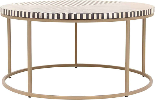 Bone Inlay Coffee Table Handcrafted Accent Furniture with Intricate Design Stylish Centerpiece for Living Room, Lounge, or Office Décor