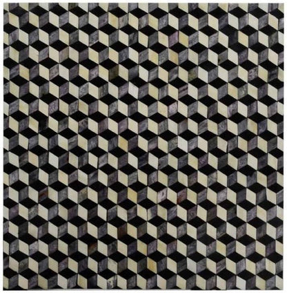 Bone Inlay End Table Handmade Indian Accent Table with Intricate Floral Design Decorative Boho Side Table for Living Room, Bedroom, or Entryway