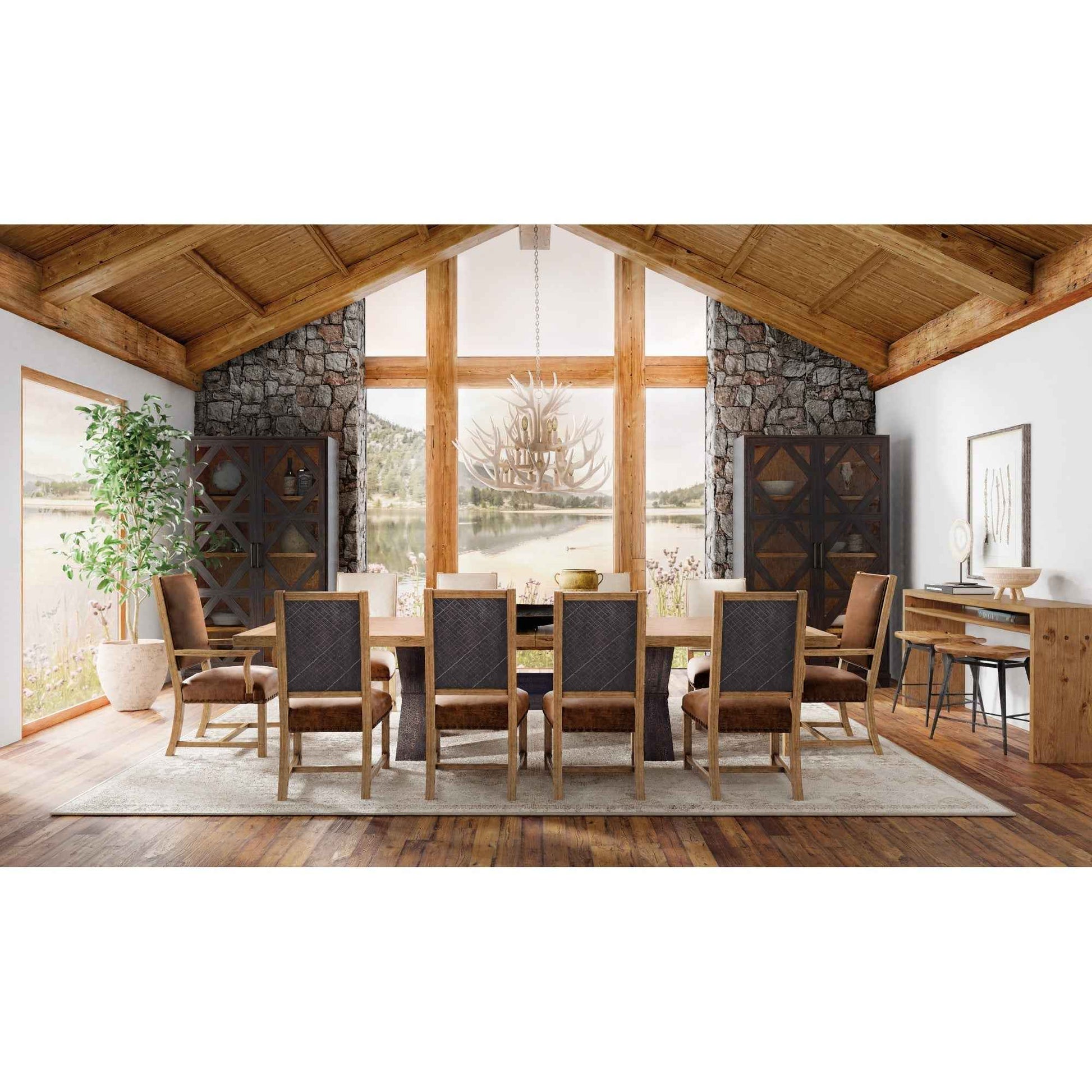 BIG SKY TRESTLE DINING TABLE w/ 2-20" LEAVES