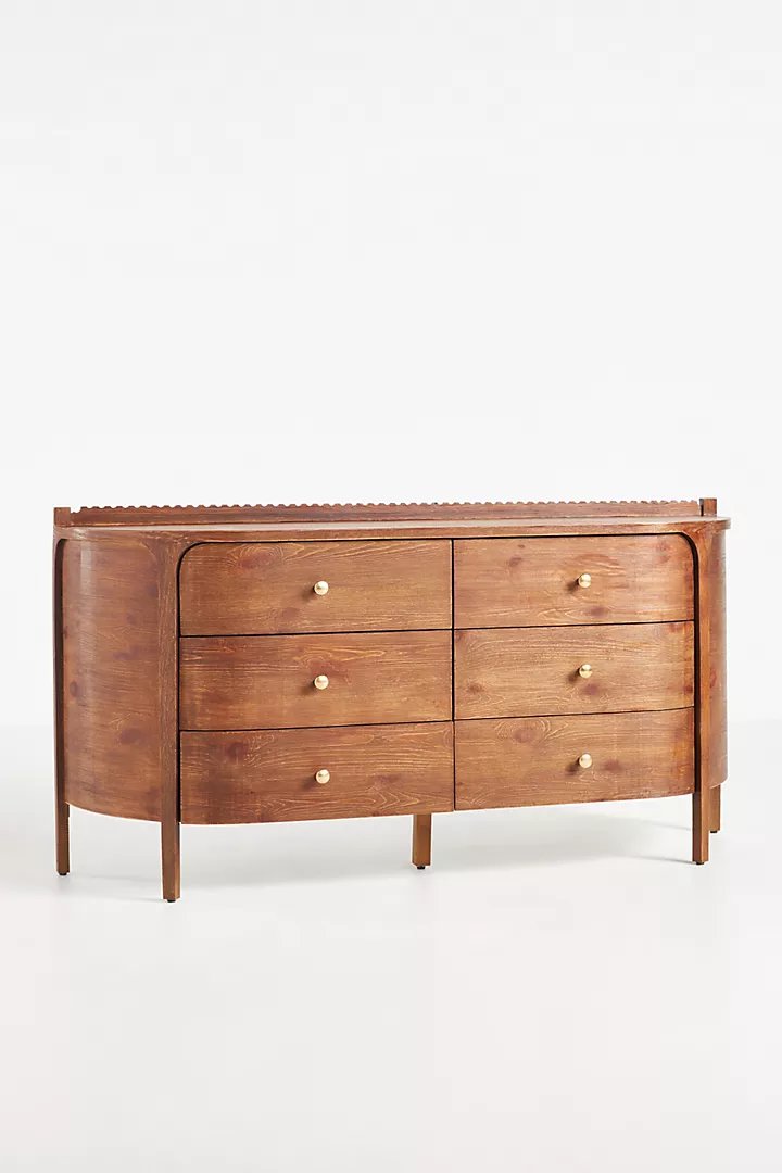 Aria Six-Drawer Dresser | Modern Dresser Chest Of 6 Drawers - Hansa Handicraft