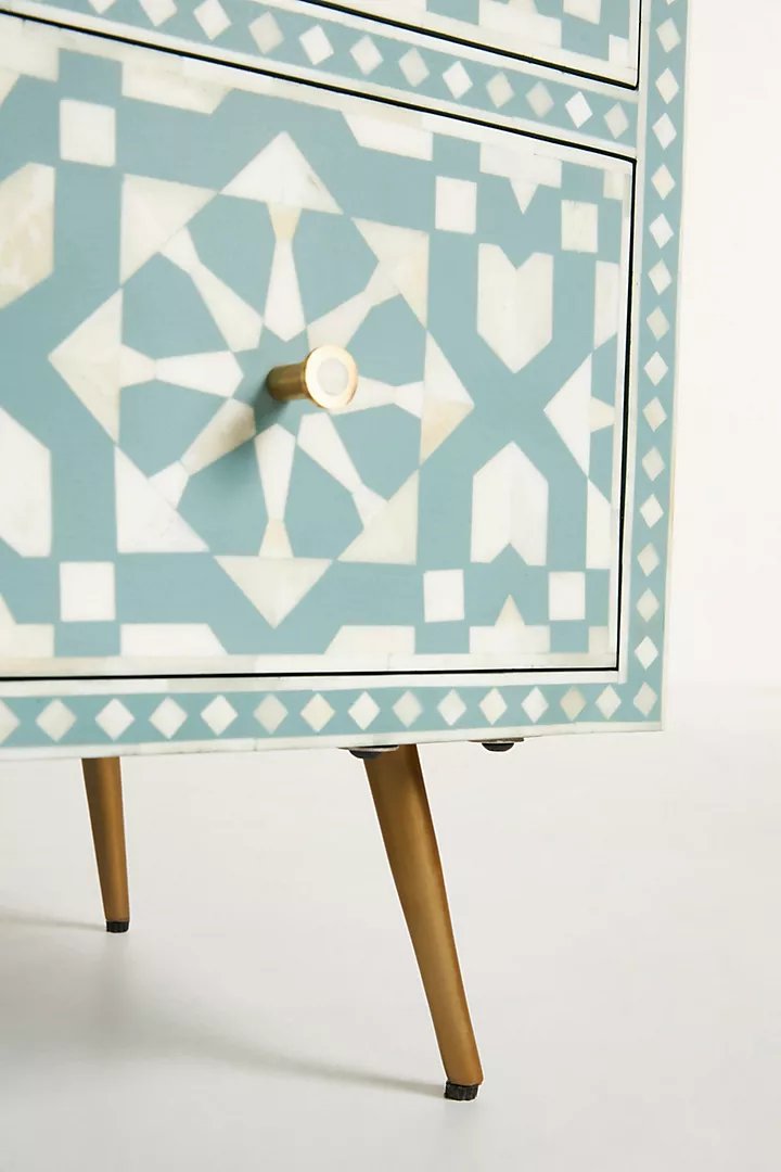 Bone Inlay Moroccan Design |  Inlay Six-Drawer Dresser| Chest of 6 Drawers