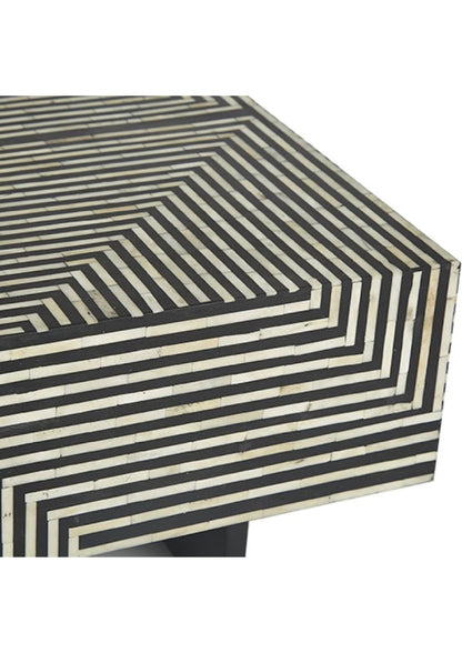 Bone Inlay Wooden Modern MonoChrome  Pattern Coffee Table Furniture.