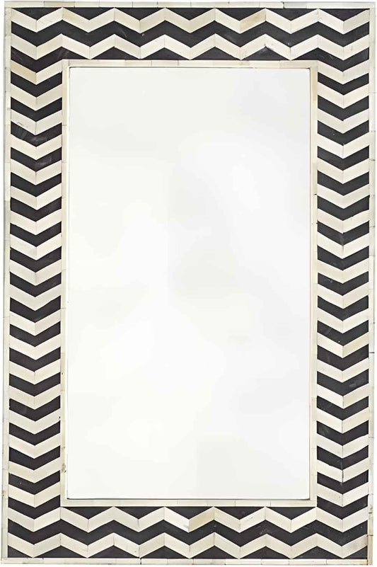 Bone Inlay Mirror Frame Handcrafted Decorative Wall Mirror Frame for Bedroom, Living Room or Entryway Elegant Bohemian Home Décor Accent