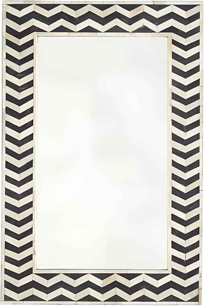 Bone Inlay Mirror Frame Handcrafted Decorative Wall Mirror Frame for Bedroom, Living Room or Entryway Elegant Bohemian Home Décor Accent
