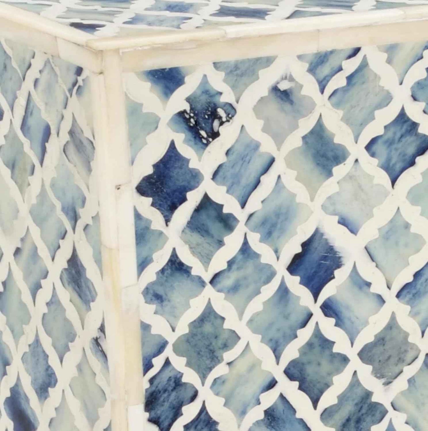 Elegant Bone Inlay End Table with Handcrafted Intricate Mughal Pattern Designs Perfect Accent Furniture for Living Room and Bedroom