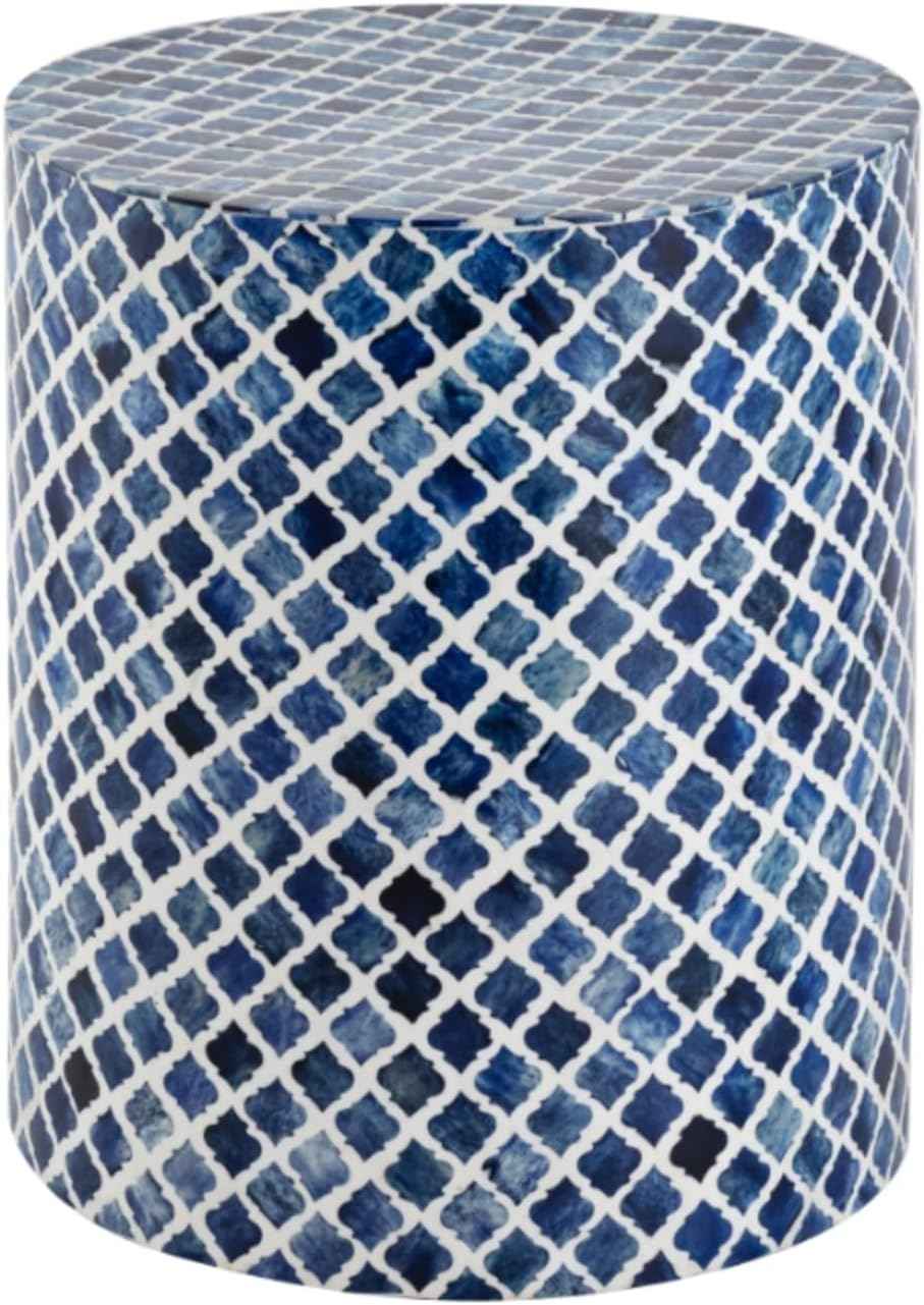 Bone Inlay End Table Handmade Accent Table Decorative Mughal pattern Indian Side Table for Living Room, Bedroom, or Entryway Boho Home Décor Furniture