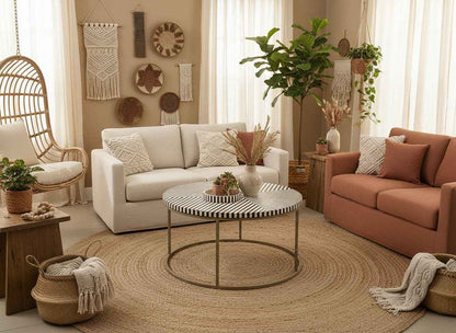 Bone Inlay Coffee Table Handcrafted Accent Furniture with Intricate Design Stylish Centerpiece for Living Room, Lounge, or Office Décor