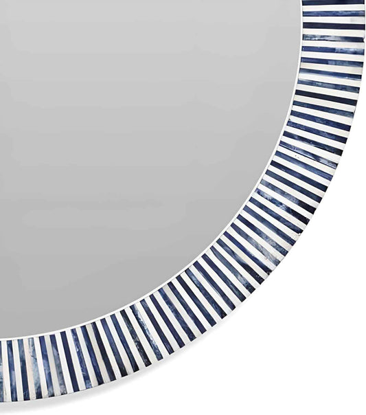 Bone Inlay Mirror Frame Handcrafted Wooden Frame with Elegant Bone Inlay Design Perfect for Stylish Home Décor, Wall Hanging, Bedroom, Living Room and Bathroom