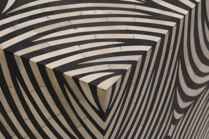 Handcrafted Bone Inlay End Table Elegant Design Accent Table with Intricate Detailing Bohemian Side Table for Living Room, Bedroom or Entryway Décor