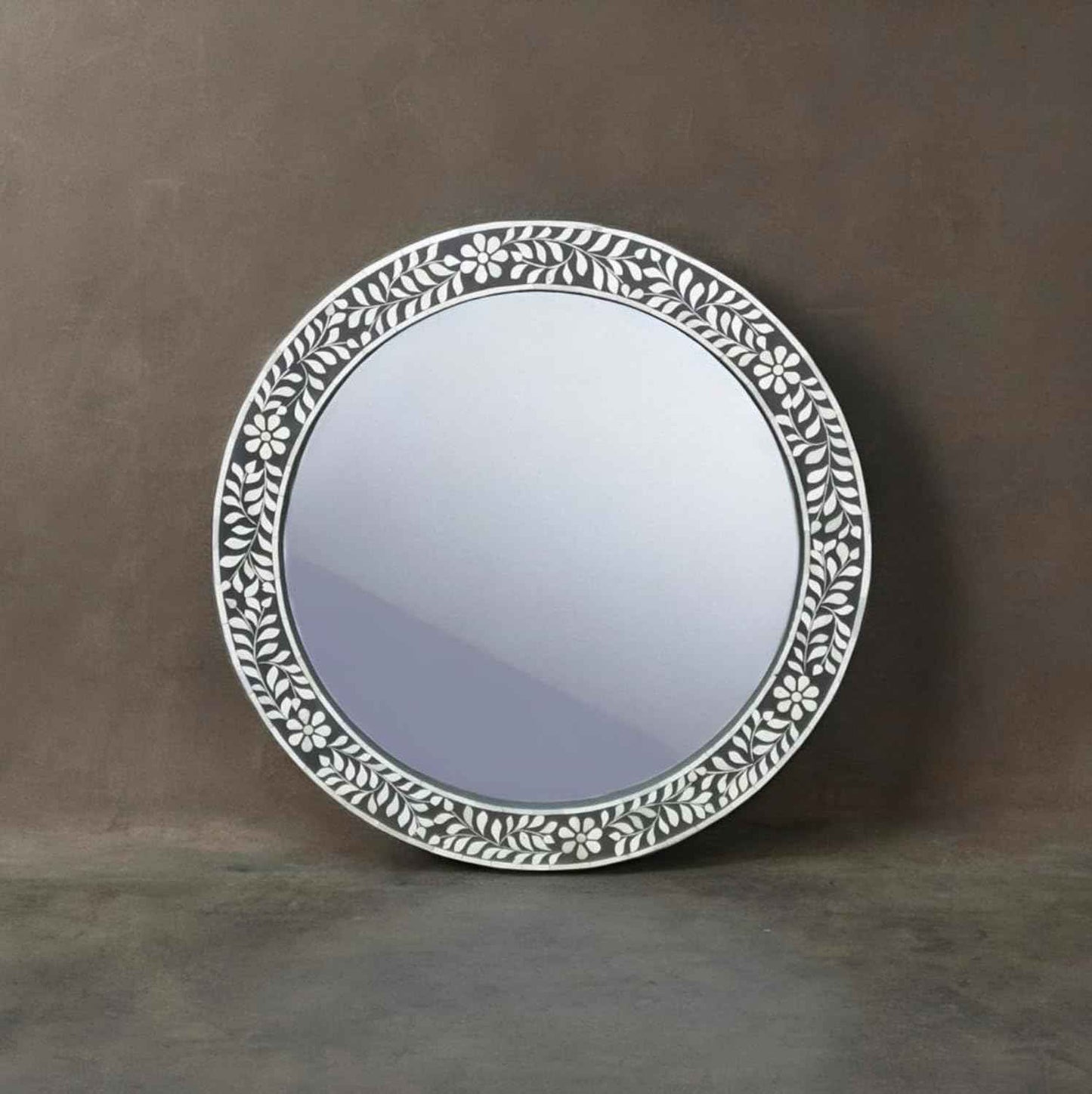 Handcrafted Bone Inlay Mirror Frame Elegant Decorative Wall Mirror Frame with Intricate Bone Inlay Design, Perfect for Living Room, Bedroom, Bathroom and Home Décor