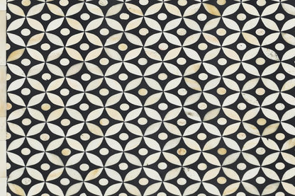 Bone Inlay Console Table Handcrafted Solid Wood Entryway Table with Intricate Floral Design for Hallway, Living Room, or Bedroom Décor