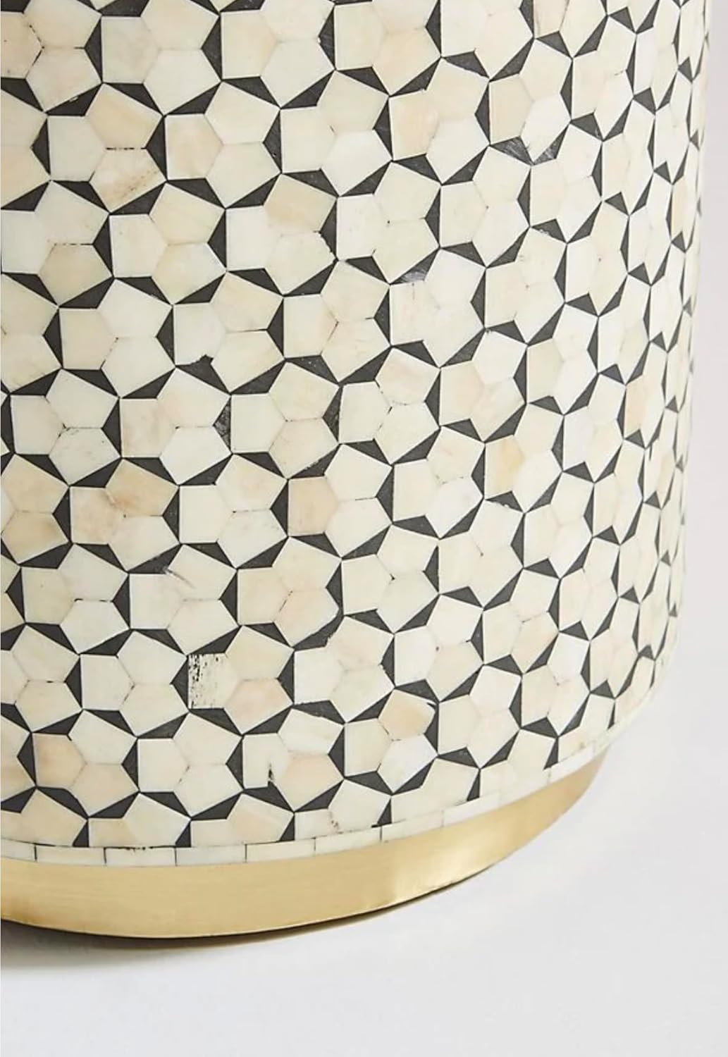 Bone Inlay End Table Handcrafted Floral Design Accent Table Indian Artisan Side Table for Living Room, Bedroom or Entryway Boho Chic and Decorative Home Furniture - Hansa Handicraft