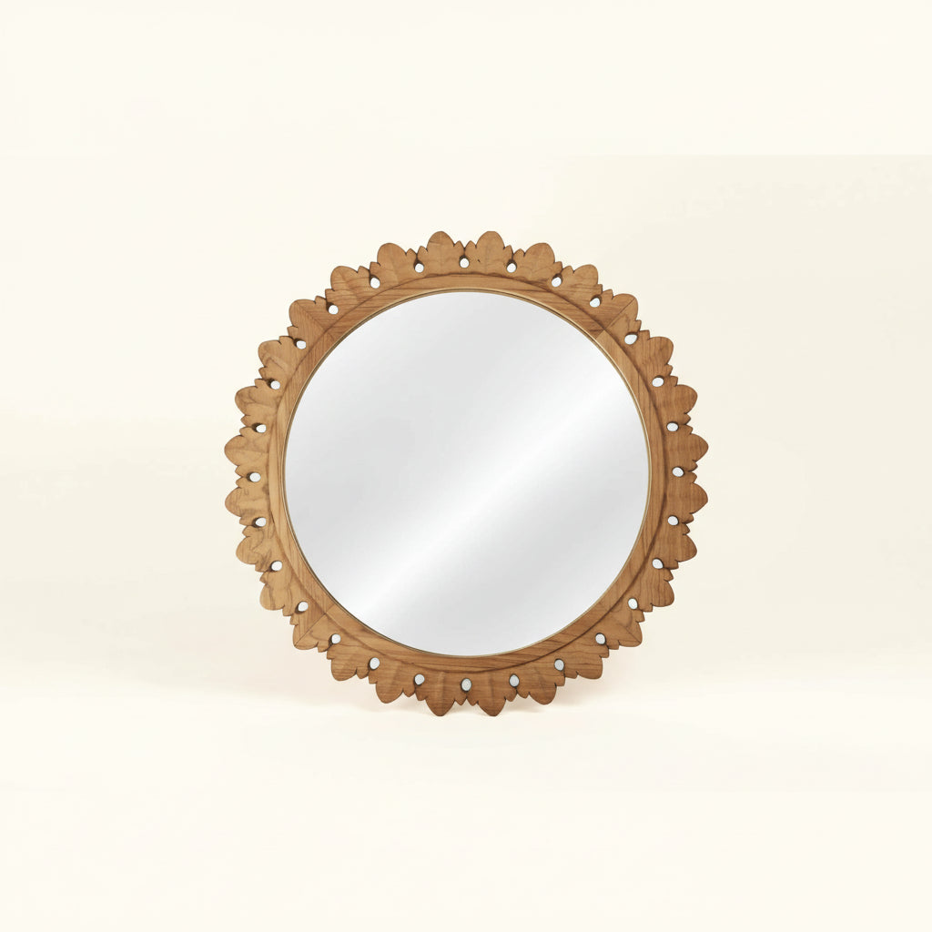 Carved Round Temple Mirror - Variation II