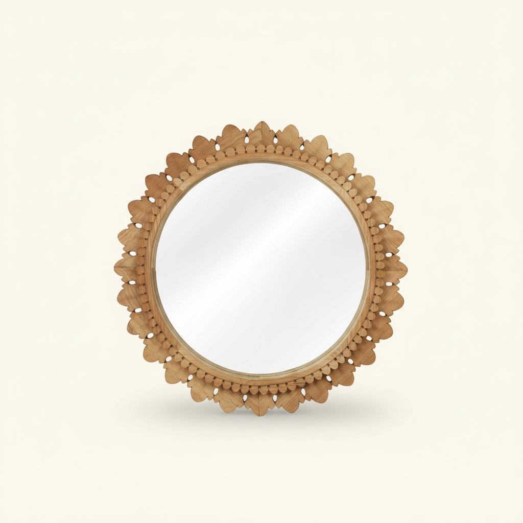 Carved Round Temple Mirror - Variation III