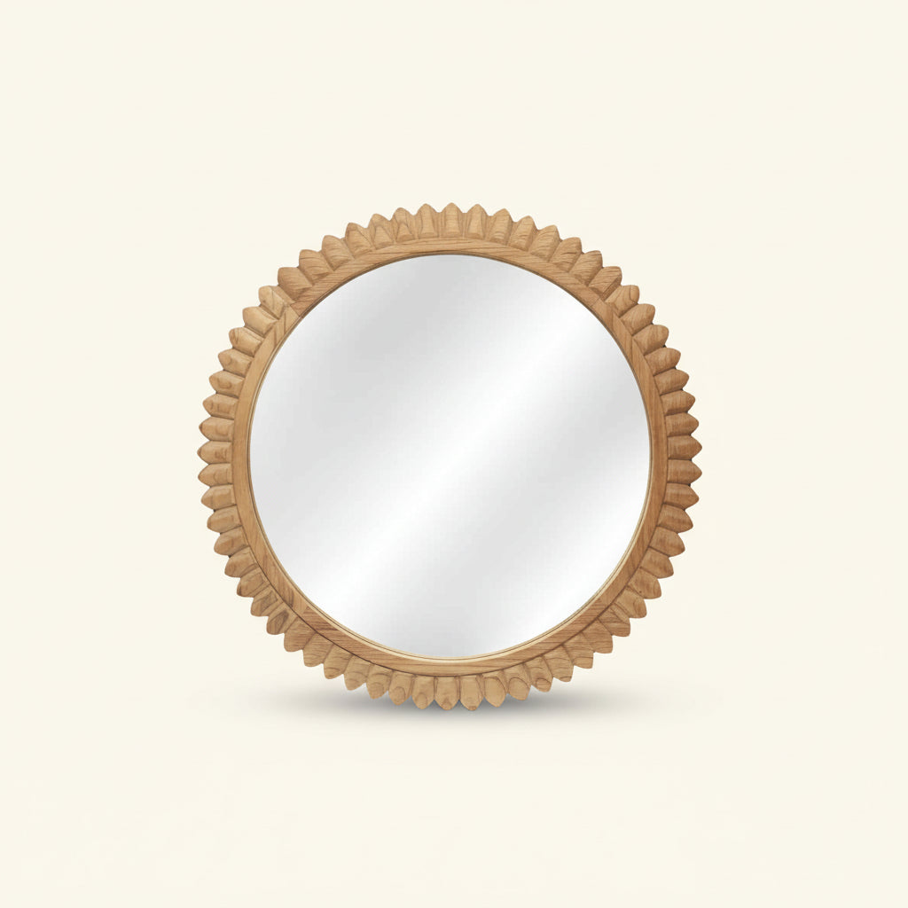 Carved Round Temple Mirror - Variation I