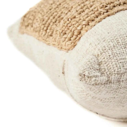 RAFFIA STAMP CUSHION COVER | SQUARE | NATURAL