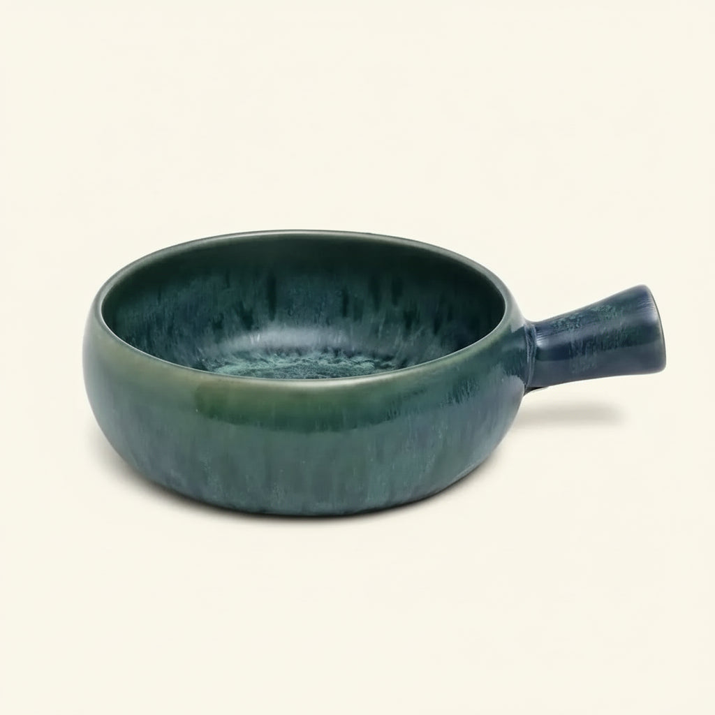 AQUA CERAMIC CASSEROLE WITH HANDLE | SET OF 4