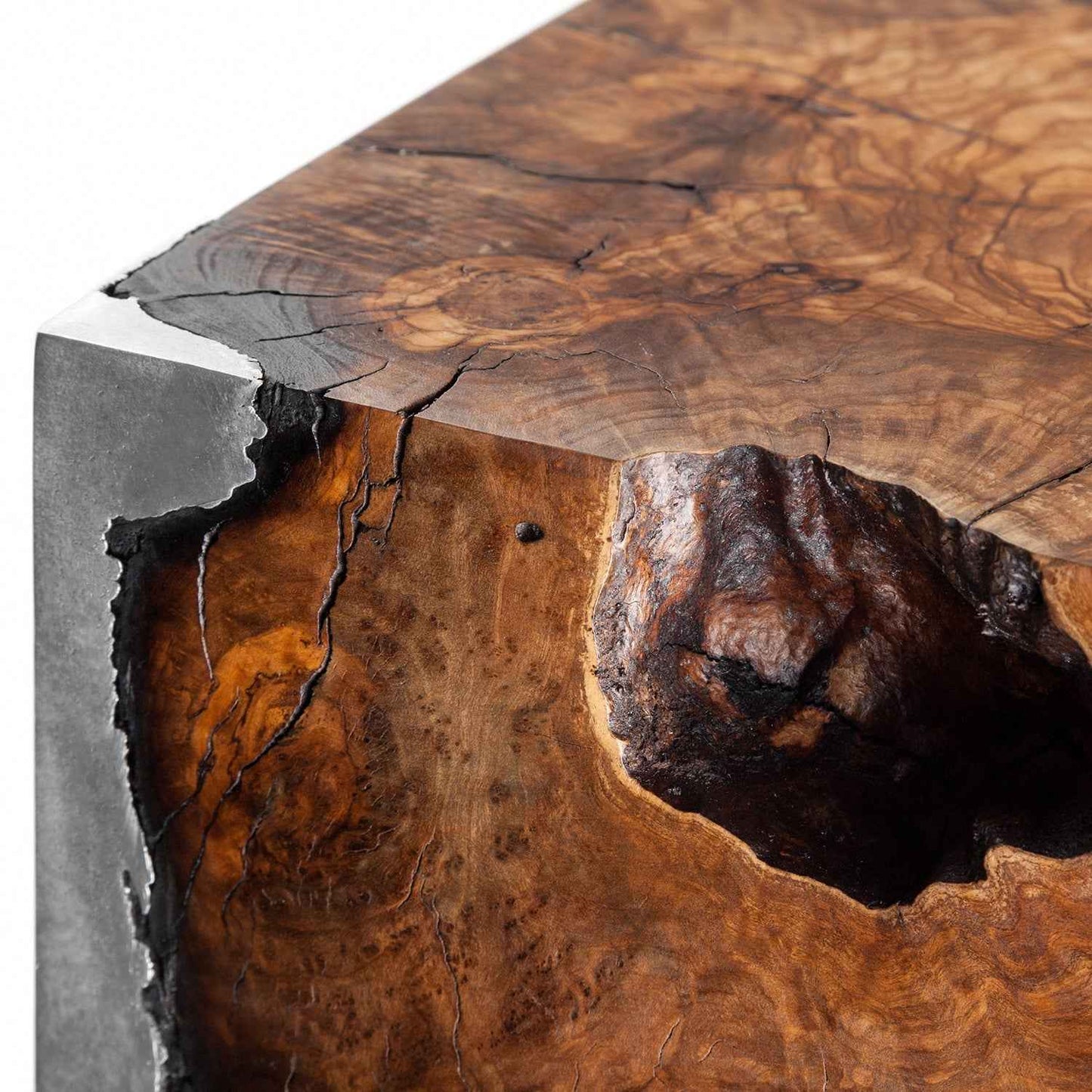 Wood Casting Side Table / Cypress or Eucalyptus