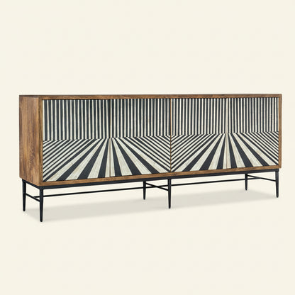 Commerce And Market - Linear Perspective Credenza - Light Brown