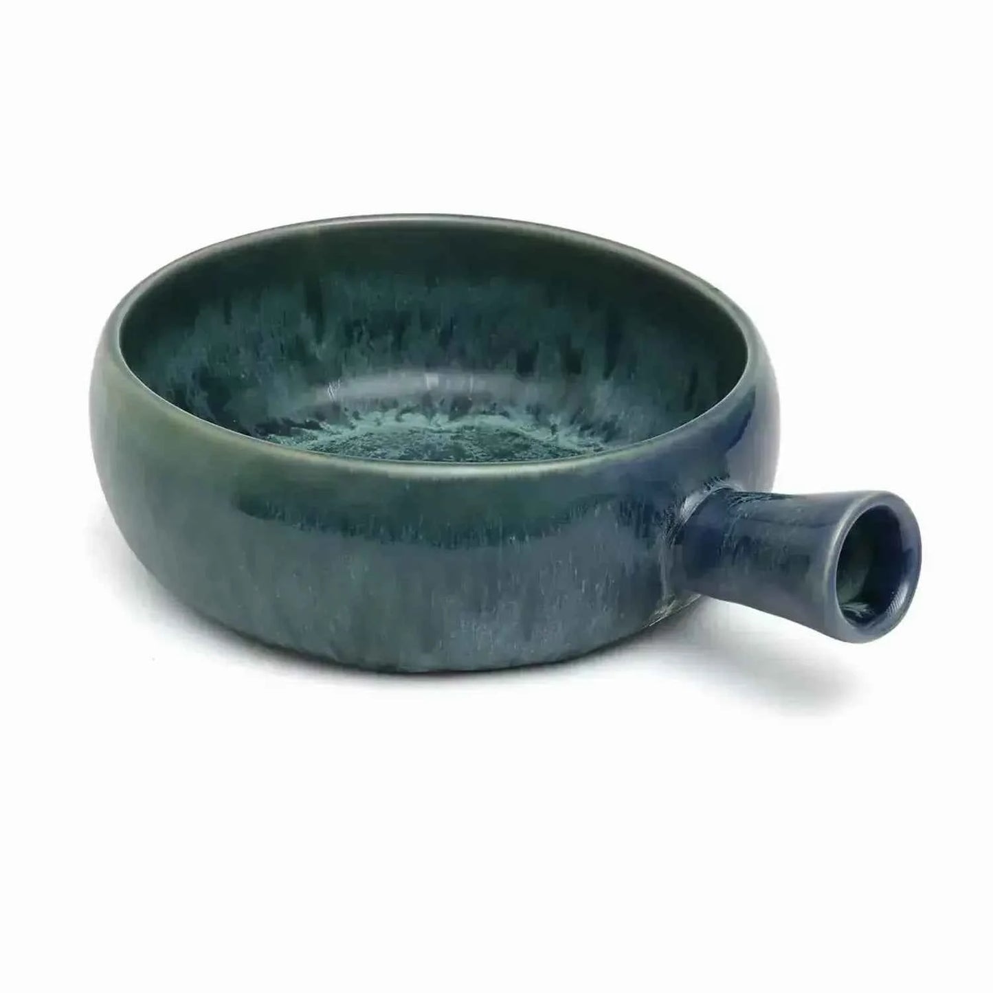 AQUA CERAMIC CASSEROLE WITH HANDLE | SET OF 4
