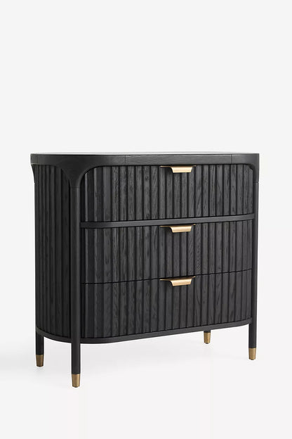 This is a stylish three-drawer dresser with a mid-century modern aesthetic - hansa handicraft