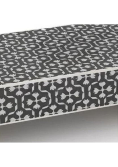 Bone Inlay Coffee Table Black Addition Pattern Design.