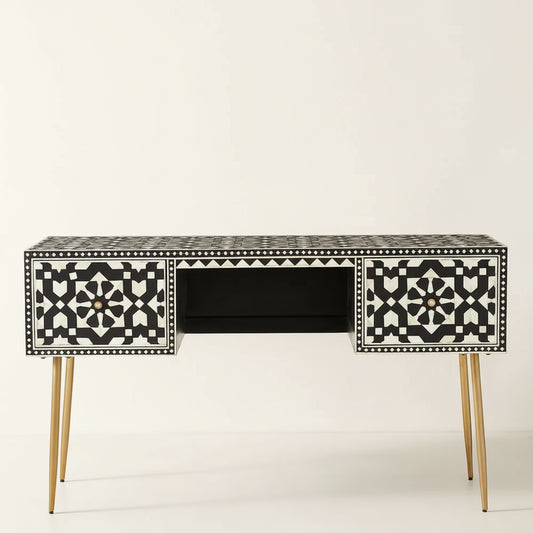 Bone Inlay Taara Console Desk Moroccan Design Hansa Handicraft - Hansa Handicraft