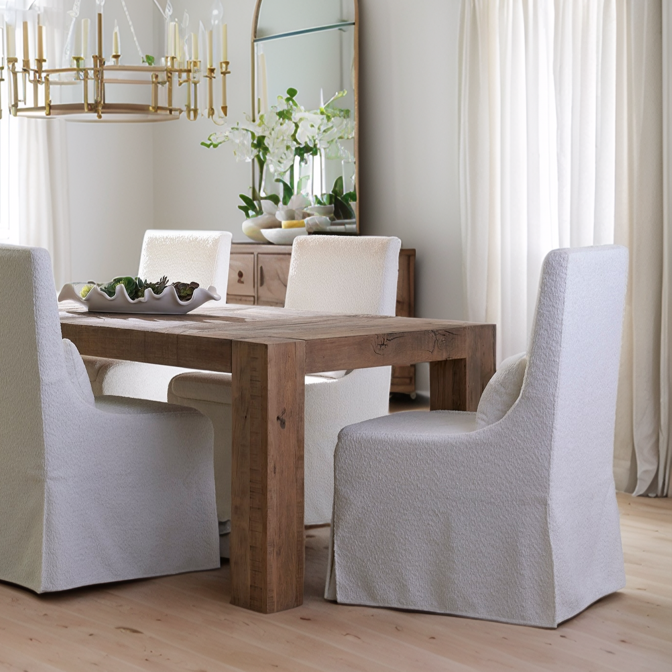 ALDAN RUSTIC OAK EXTENSION DINING TABLE