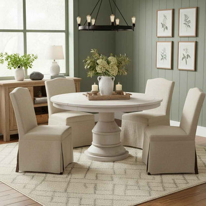 ARUNDEL 54"RD WHITEWASH PINE DINING TABLE