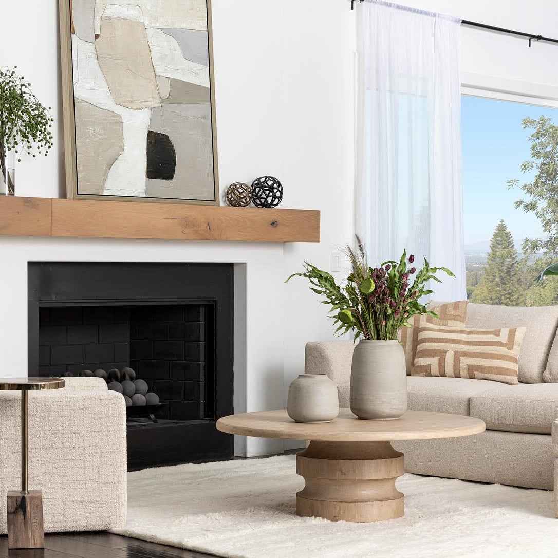 ARYN LIGHT WARM WASH ROUND COFFEE TABLE