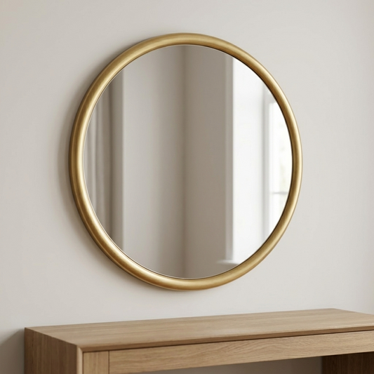 ATKINSON MODERN BRASS ROUND MIRROR