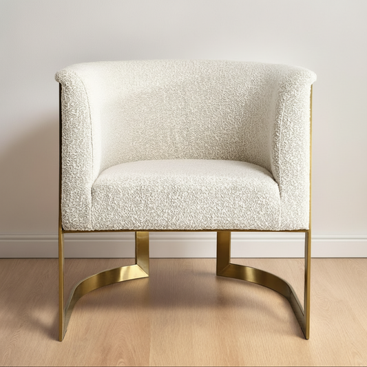 BELLINA NATURAL BOUCLE BARREL CHAIR