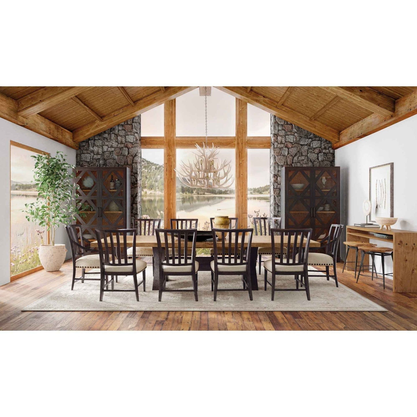 BIG SKY TRESTLE DINING TABLE w/ 2-20" LEAVES