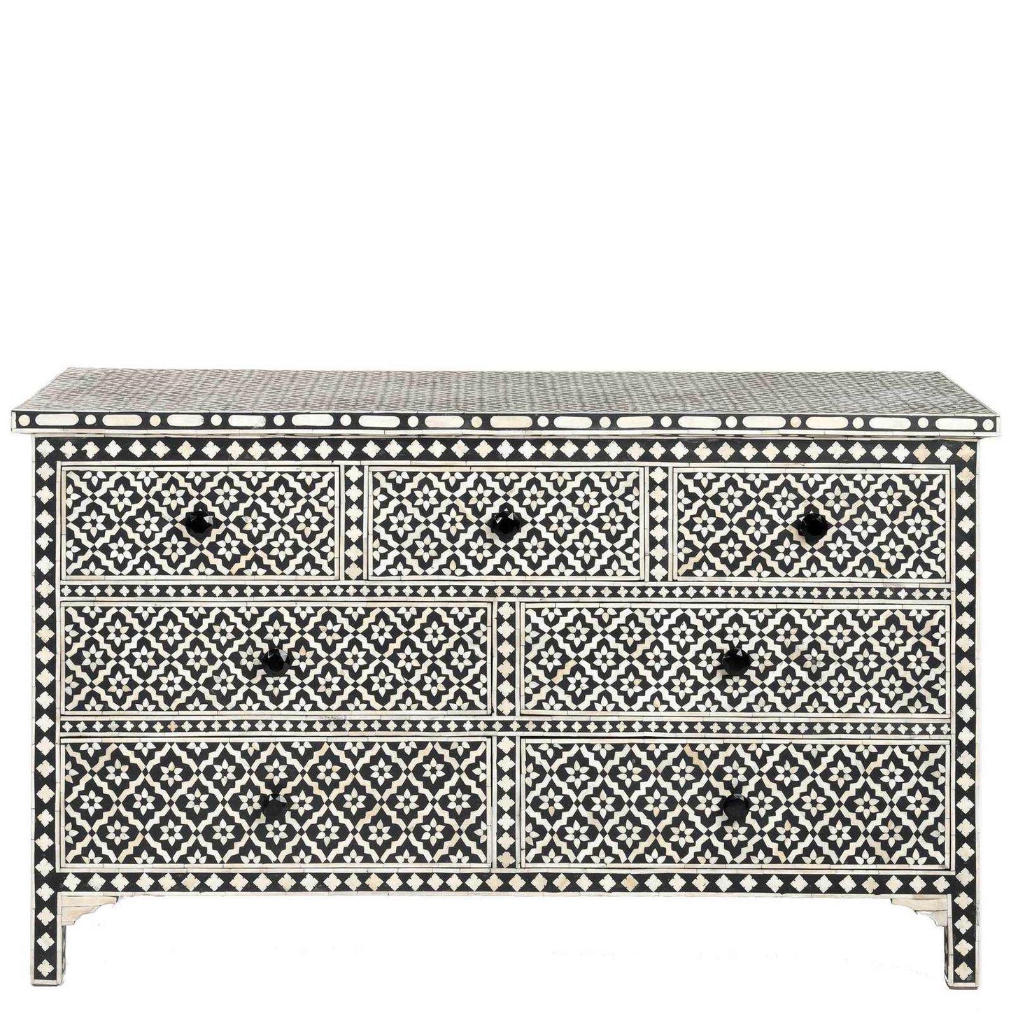 Bone Inlay Arctic Chest Of 7 Drawers by Hansa Handicraft