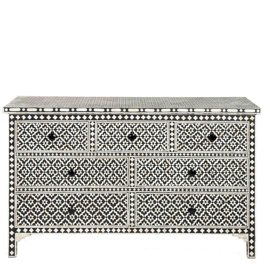 Bone Inlay Arctic Chest Of 7 Drawers by Hansa Handicraft