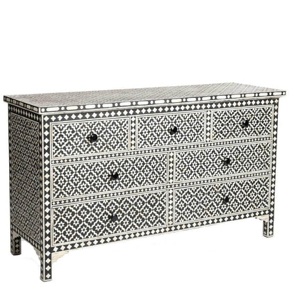 Bone Inlay Arctic Chest Of 7 Drawers by Hansa Handicraft