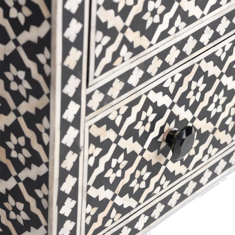 Bone Inlay Arctic Chest Of 7 Drawers by Hansa Handicraft