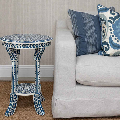Blue Bone Inlay Side Table