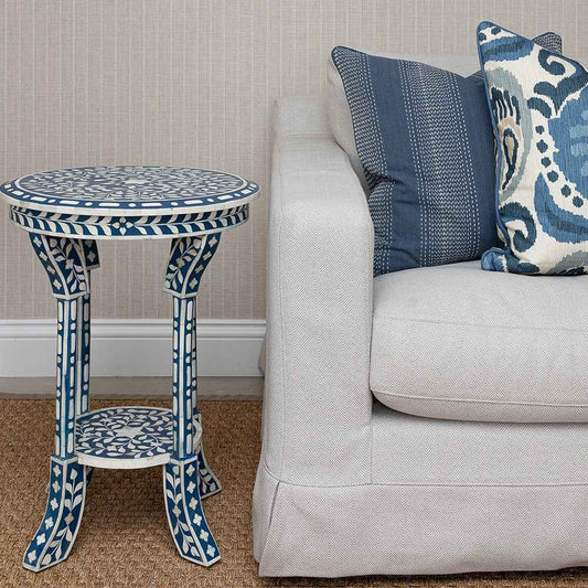 Blue Bone Inlay Side Table
