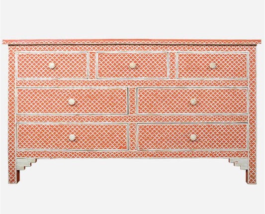 Bone Inlay Chest Of 7 Drawers Fishscale by Hansa Handicraft