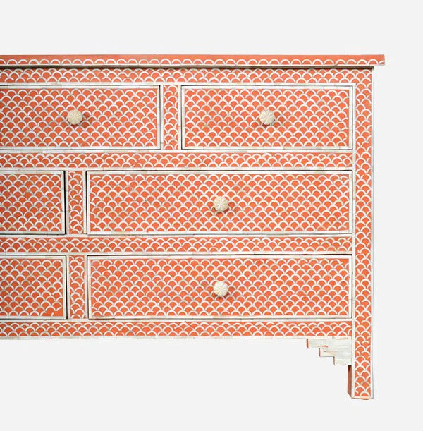 Bone Inlay Chest Of 7 Drawers Fishscale by Hansa Handicraft