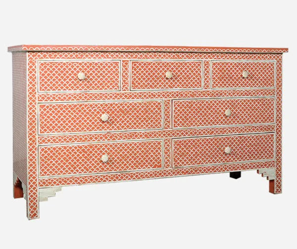 Bone Inlay Chest Of 7 Drawers Fishscale by Hansa Handicraft