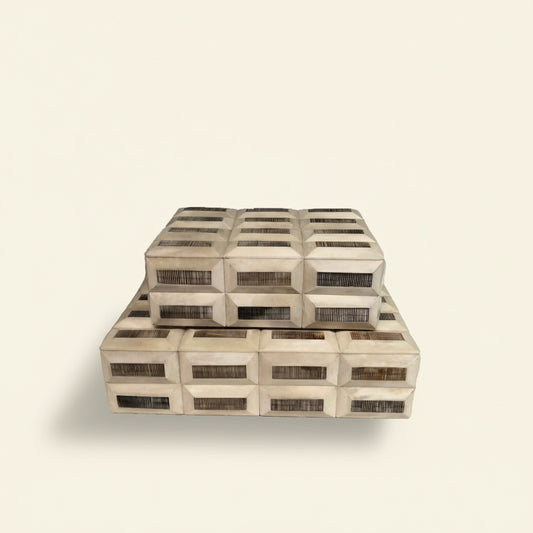 Bone Deco Tile Etched Box