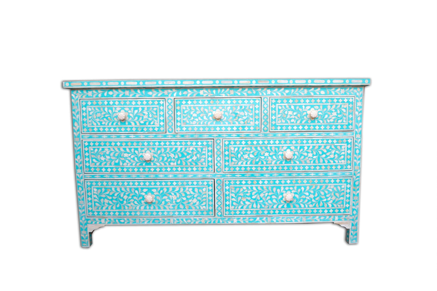 Bone Inlay Chest Of 7 Drawers Floral by Hansa Handicraft