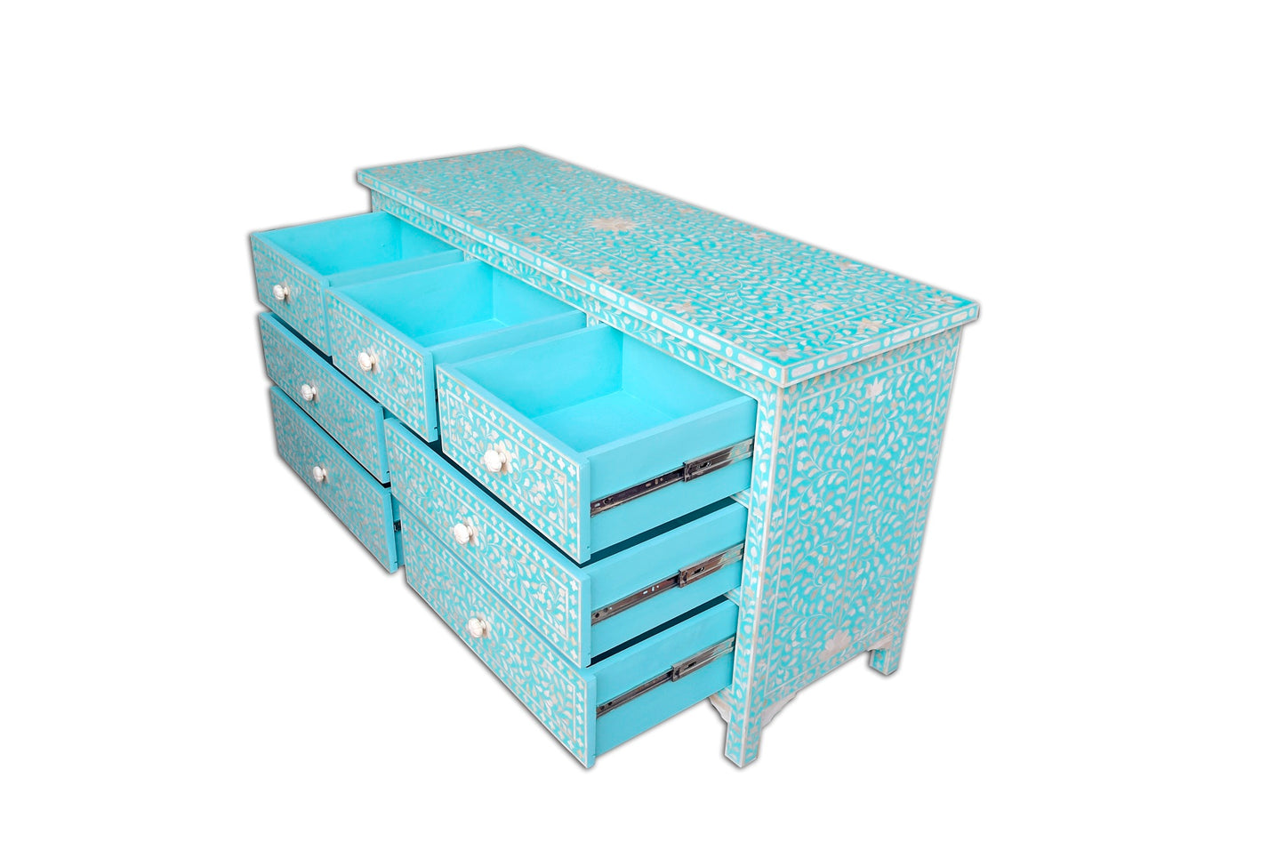 Bone Inlay Chest Of 7 Drawers Floral by Hansa Handicraft